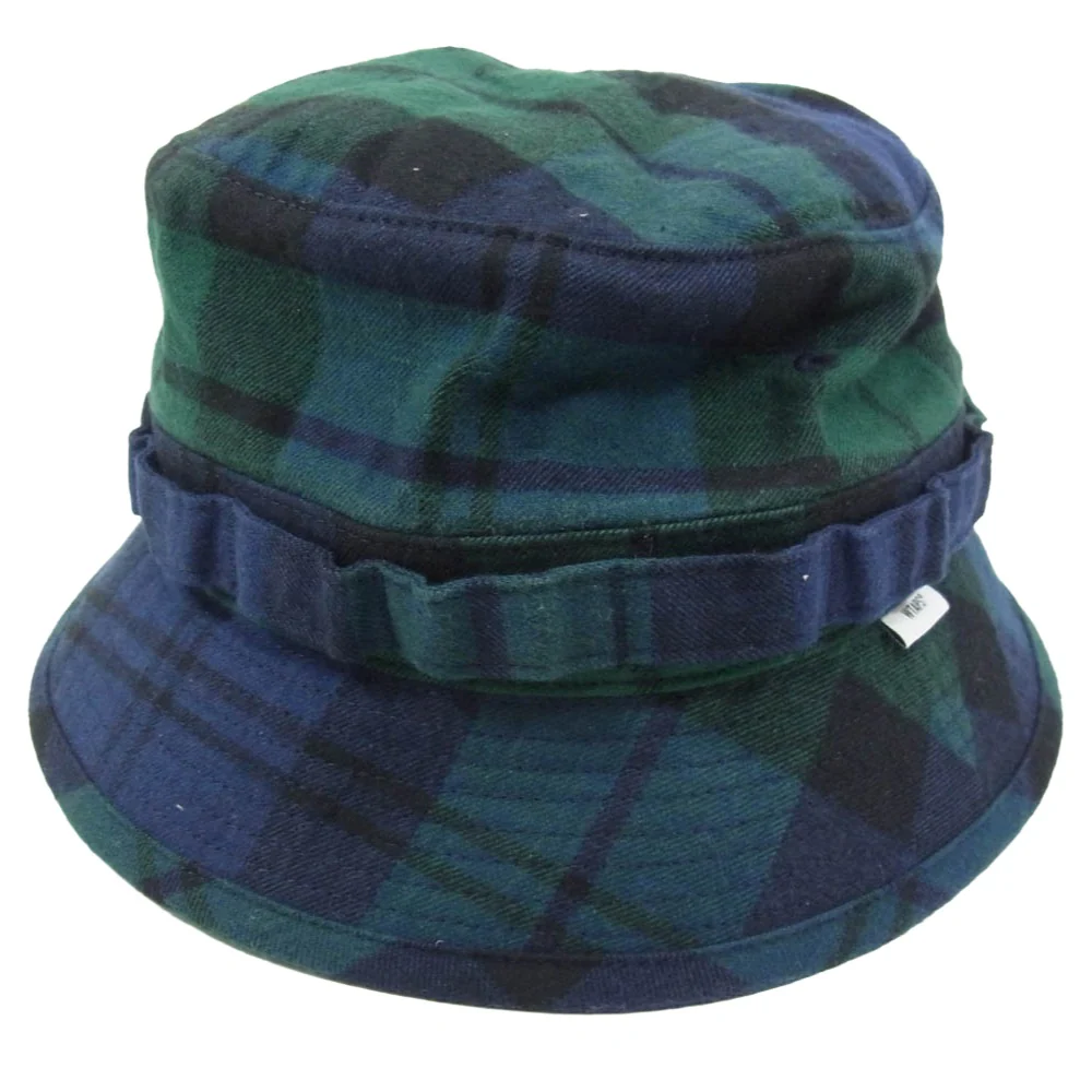 WTAPS ダブルタップス 22AW 222HCDT-HT12 FLANNEL JUNGLE HAT コットンフランネル ジャングルハット バケットハット ネイビー系 X03【中古】