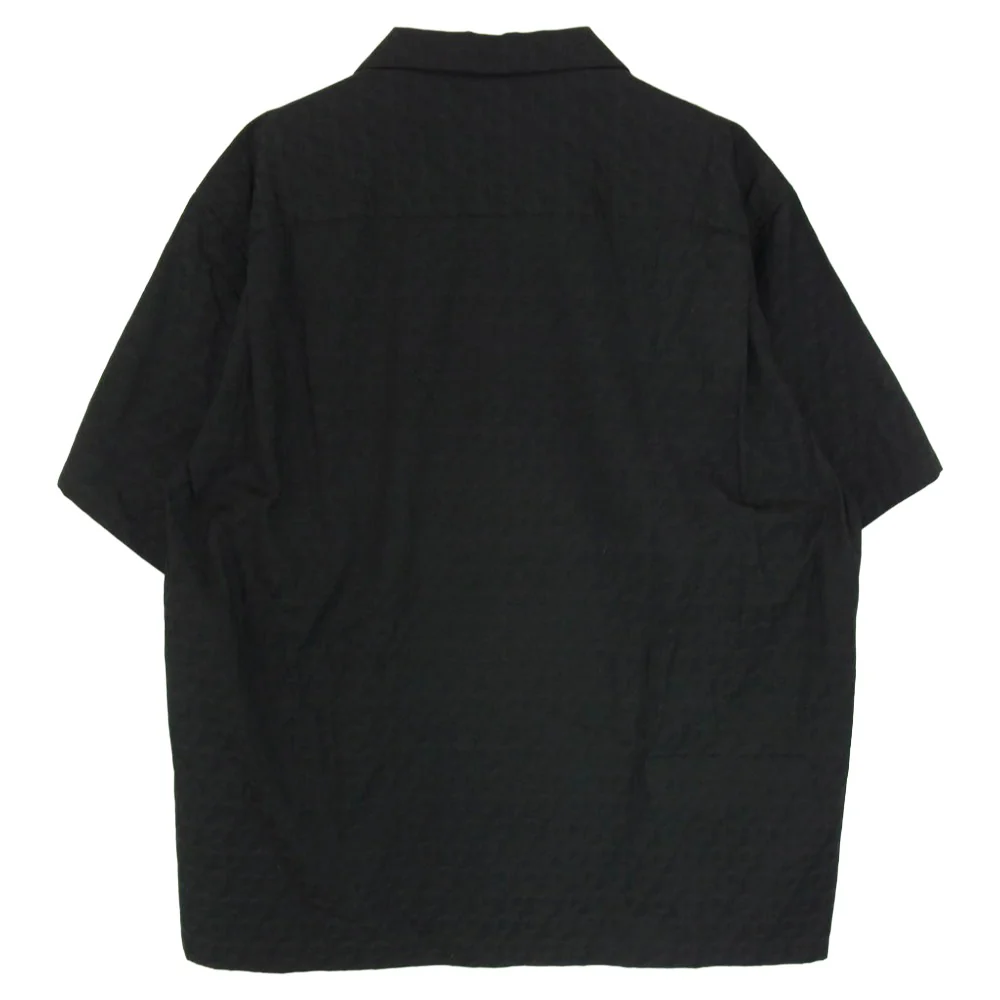 WTAPS ダブルタップス 24SS 241TQDT-SHM06 COTTON HERRINGBONE TEXTILE ジャガード 総柄 ヘリンボーン オープンカラー 半袖 シャツ ブラック系 X03【中古】 - Image 2