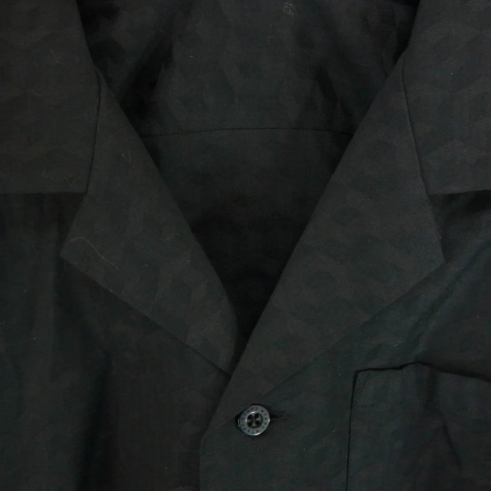 WTAPS ダブルタップス 24SS 241TQDT-SHM06 COTTON HERRINGBONE TEXTILE ジャガード 総柄 ヘリンボーン オープンカラー 半袖 シャツ ブラック系 X03【中古】 - Image 3