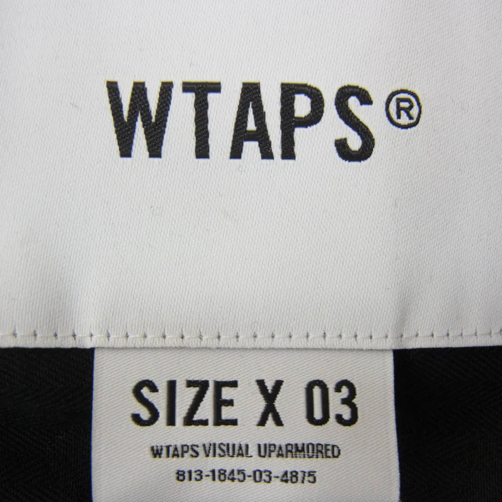WTAPS ダブルタップス 24SS 241TQDT-SHM06 COTTON HERRINGBONE TEXTILE ジャガード 総柄 ヘリンボーン オープンカラー 半袖 シャツ ブラック系 X03【中古】 - Image 4