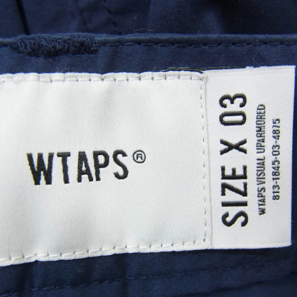 WTAPS ダブルタップス 24SS 241TQDT-PTM03 LEZ HUNTS TROUSERS CTPL WEATHER COOLMAX ウェザー クールマックス タックパンツ ネイビー系 X03【中古】 - Image 3