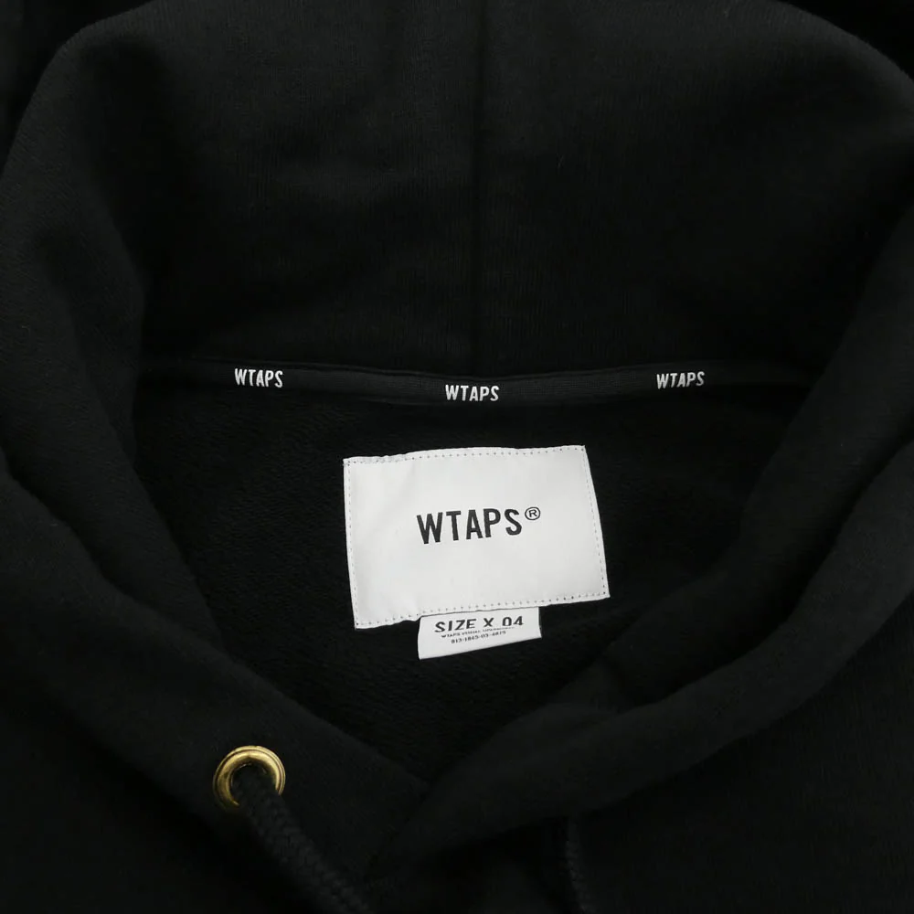 WTAPS ダブルタップス 25SS 251ATDT-CSM04 ACADEMY HOODY COTTON アカデミー フーディー コットン ロゴ プリント スウェット パーカー ブラック系 04【美品】【中古】 - Image 3