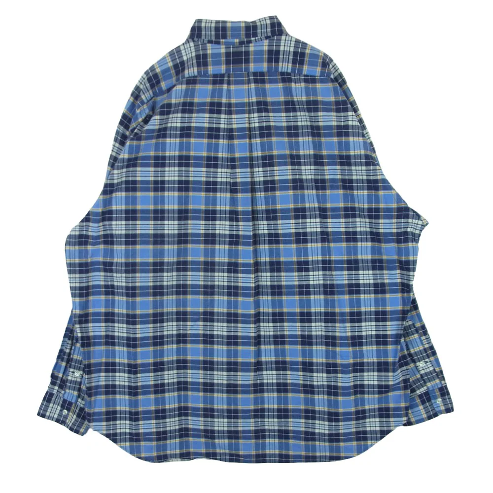 RALPH LAUREN ラルフローレン BIG SHIRT ビッグ 長袖 チェック シャツ ブルー系 ライトブルー系 XL【中古】 - Image 2