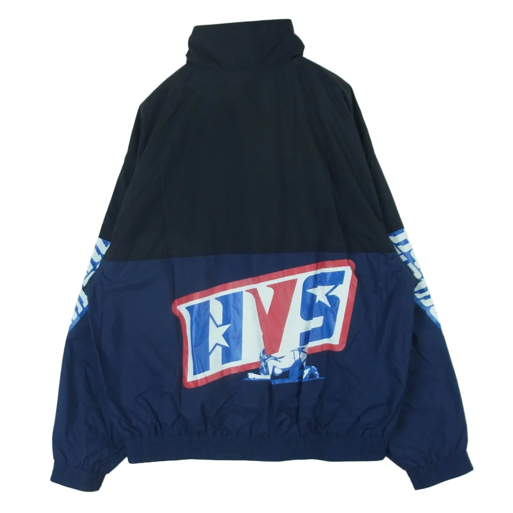 HYSTERIC GLAMOUR ヒステリックグラマー 26SS 02261AB03 FAST STAR スタンドカラー ブルゾン ナイロン ジャケット ネイビー系 ブラック系 L【極上美品】【中古】 - Image 2