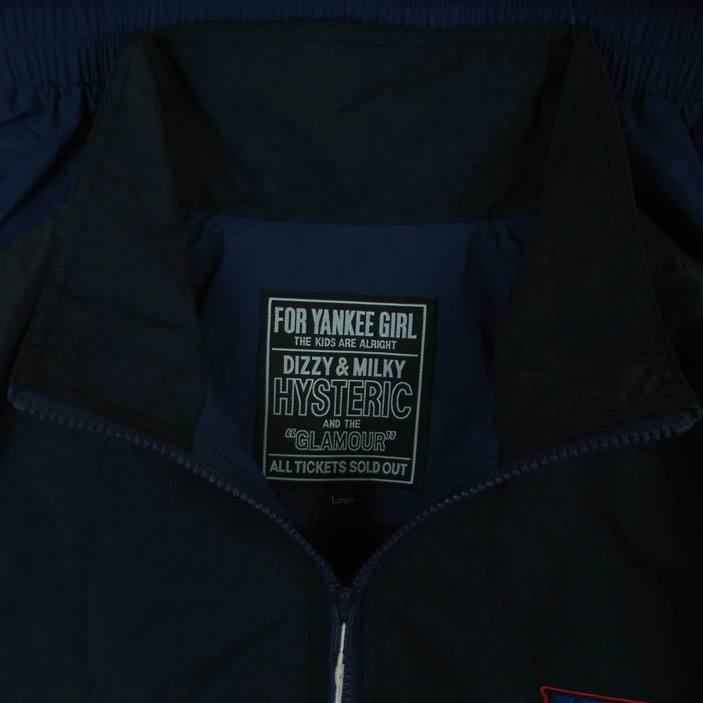 HYSTERIC GLAMOUR ヒステリックグラマー 26SS 02261AB03 FAST STAR スタンドカラー ブルゾン ナイロン ジャケット ネイビー系 ブラック系 L【極上美品】【中古】 - Image 3
