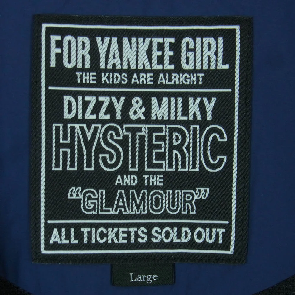 HYSTERIC GLAMOUR ヒステリックグラマー 26SS 02261AB03 FAST STAR スタンドカラー ブルゾン ナイロン ジャケット ネイビー系 ブラック系 L【極上美品】【中古】 - Image 5
