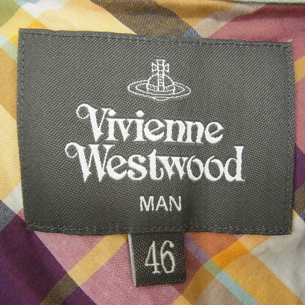 Vivienne WestwoodMAN ヴィヴィアンウエストウッドマン VM-WR-73593 オーブ刺繍 チェック柄 長袖シャツ マルチカラー系 46【中古】 - Image 5