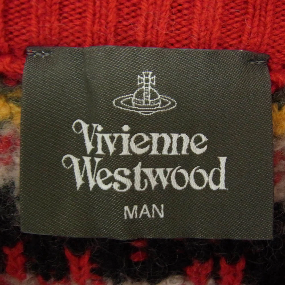 Vivienne WestwoodMAN ヴィヴィアンウエストウッドマン VW-LK77653 ノルディック デザイン ウール ニット レッド系【中古】 - Image 5