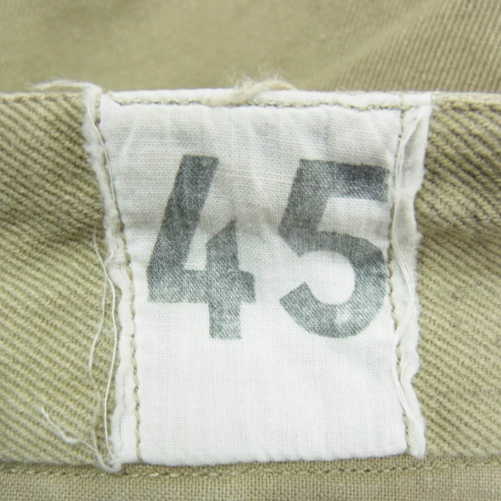 フランス軍 ヴィンテージ French Army フランス軍 M52 後期 ツータック チノパンツ サイズ45 ベージュ系 サイズ表記無【中古】 - Image 3