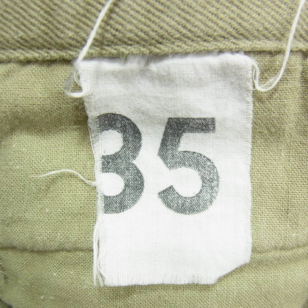 フランス軍 ヴィンテージ French Army フランス軍 M52 後期 ツータック チノパンツ サイズ35 ブラウン系 サイズ表記無【中古】 - Image 3
