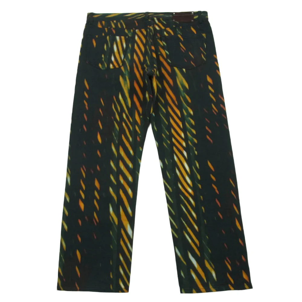 DRIES VAN NOTEN ドリスヴァンノッテン 21ss Len Lye レンライ ネオン プリント デニム パンツ ブラック系 グリーン系 オレンジ系 34【中古】 - Image 2