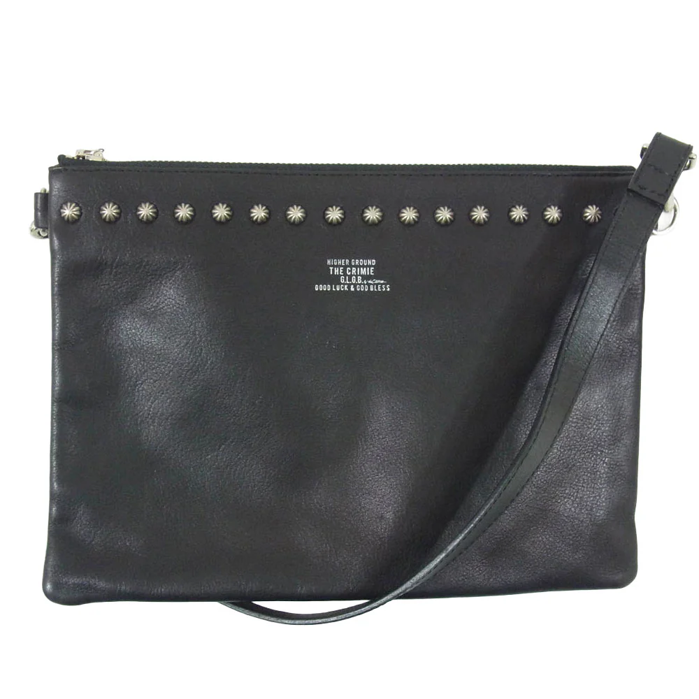 CRIMIE クライミー JACK 2WAY STUDS CLUTCH BAG ジャック スタッズ クラッチ ショルダーバッグ ブラック系【中古】