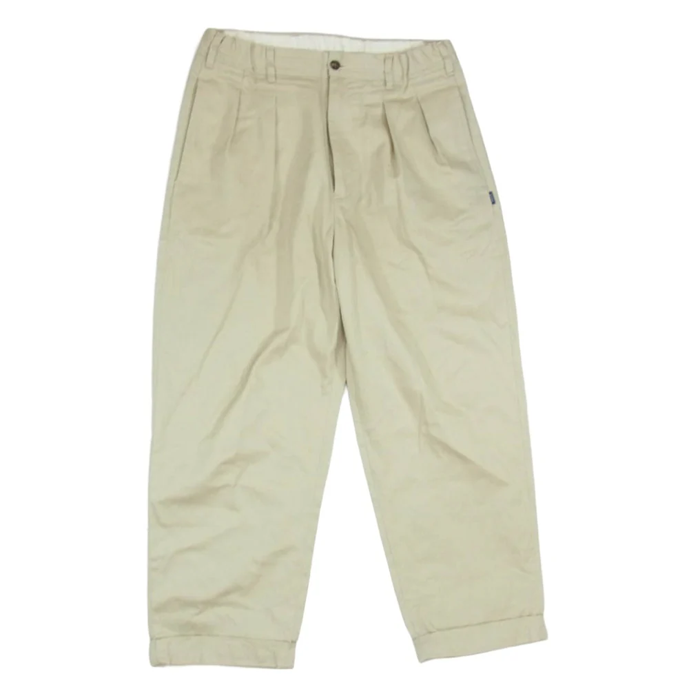 タップウォーター TP233-40014 Cotton Chino Tuck Trousers コットン タック トラウザーズ チノパンツ ベージュ系 34【中古】
