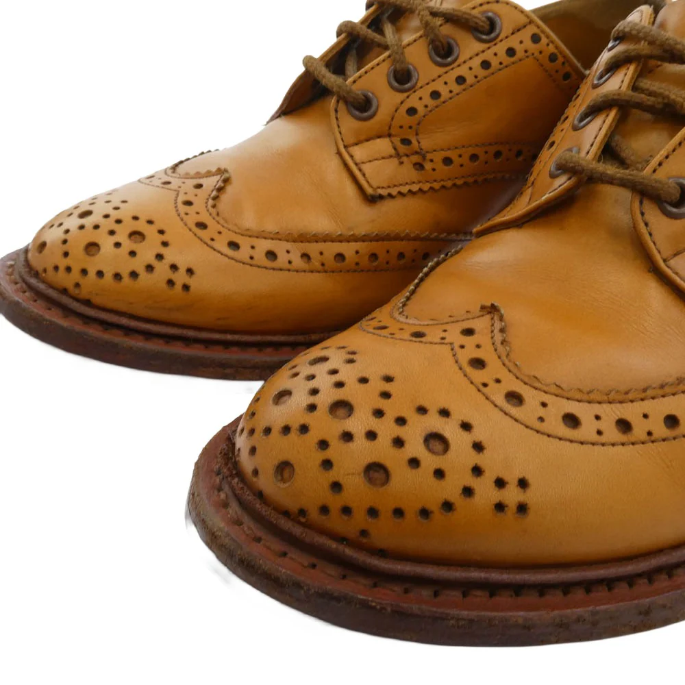 Tricker's トリッカーズ M5633D 英国製 BOURTON DAINITE SOLE バートン ダイナイトソール レザー シューズ ライトブラウン系 8.5【中古】 - Image 4