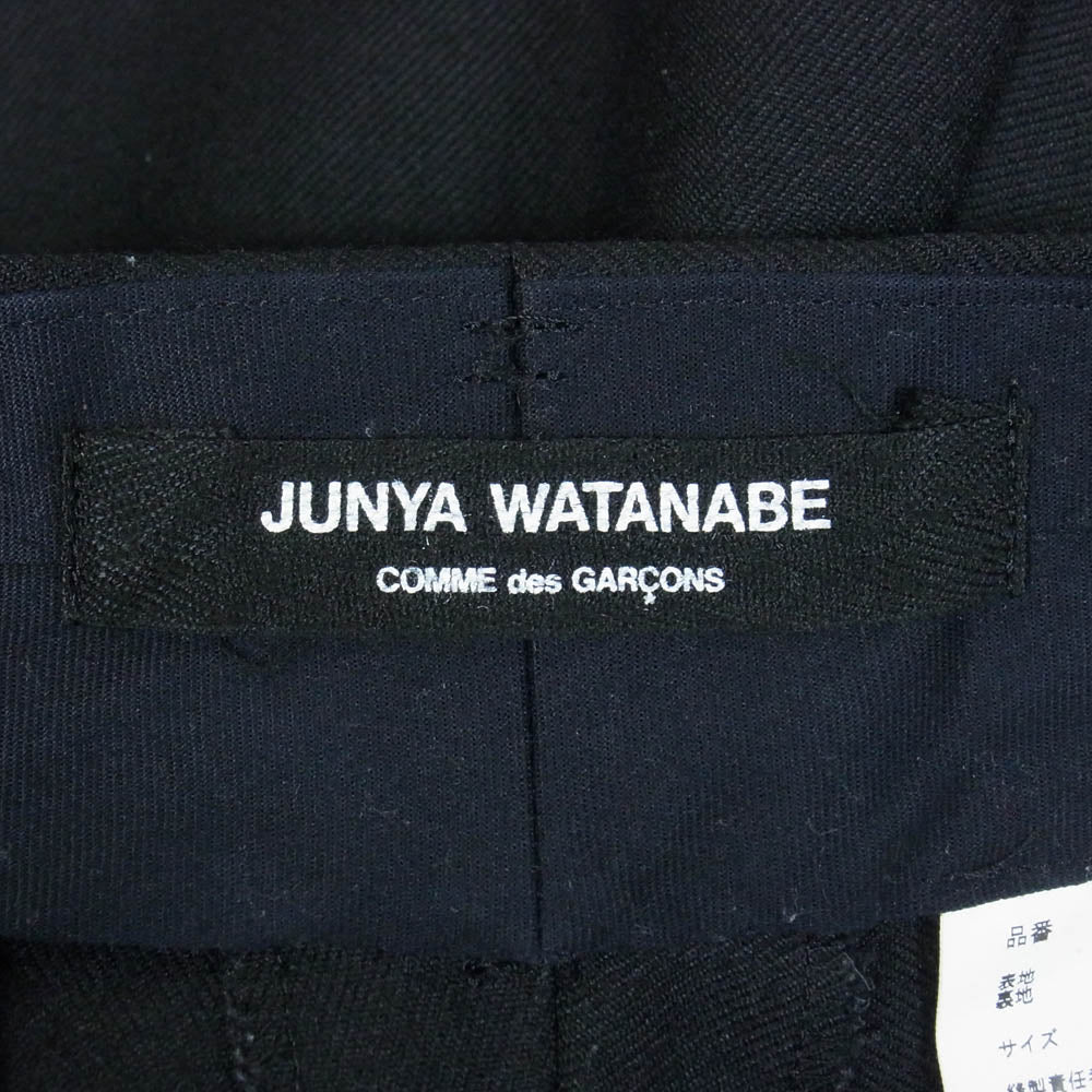 JUNYA WATANABE COMME des GARCONS ジュンヤワタナベコムデギャルソン 19AW JD-P021 AD2019 ウール ワイド スラックス パンツ ブラック系 S【中古】 - Image 3
