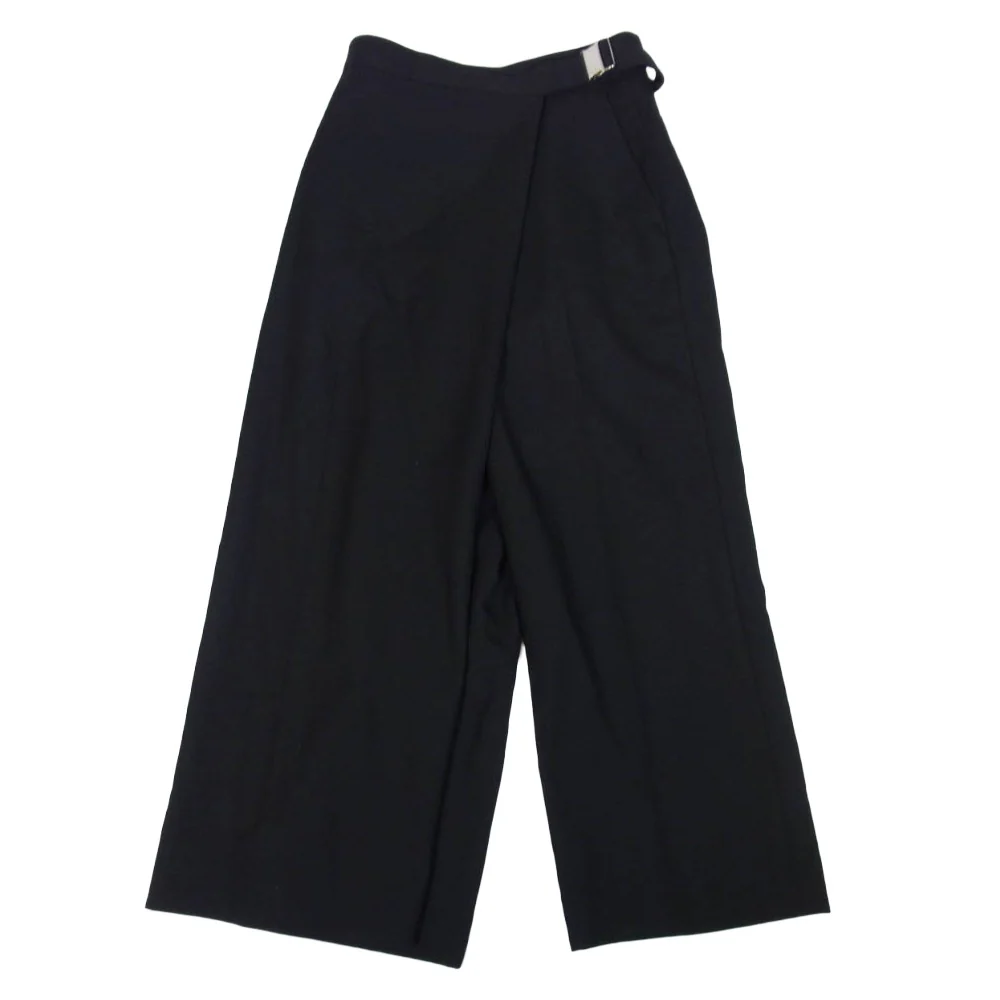 JUNYA WATANABE COMME des GARCONS ジュンヤワタナベコムデギャルソン 20AW JF-P009 AD2020 アシンメトリー アジャスター ラップ ウール ワイド パンツ ブラック系 S【中古】