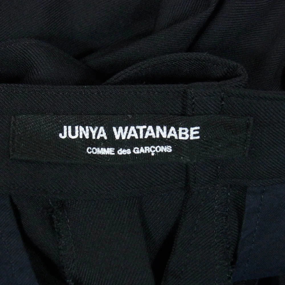 JUNYA WATANABE COMME des GARCONS ジュンヤワタナベコムデギャルソン 20AW JF-P009 AD2020 アシンメトリー アジャスター ラップ ウール ワイド パンツ ブラック系 S【中古】 - Image 3