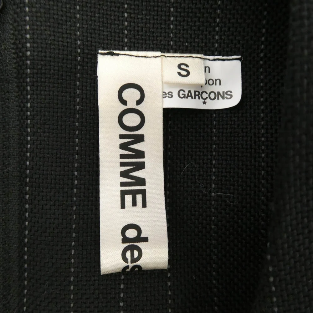 COMME des GARCONS コムデギャルソン 25AW GP-U002 本ライン AD2025 ノースリーブ ピンストライプ バックジップ ウール ジャンプスーツ オールインワン ブラック系 S【極上美品】【中古】 - Image 4