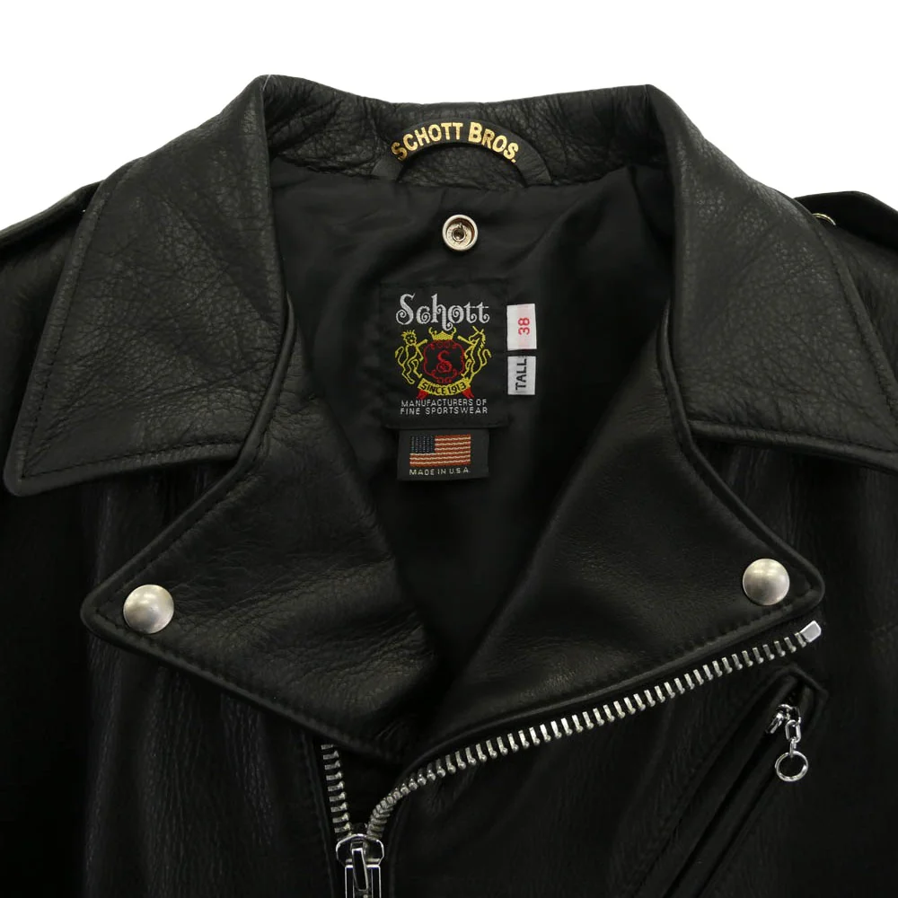 schott ショット 7823950090 516UST ONE STAR NEW NAKED ワンスター ニュー ネイキッド 牛革 カウレザー ダブル ライダース ジャケット ブラック系 38【美品】【中古】 - Image 3