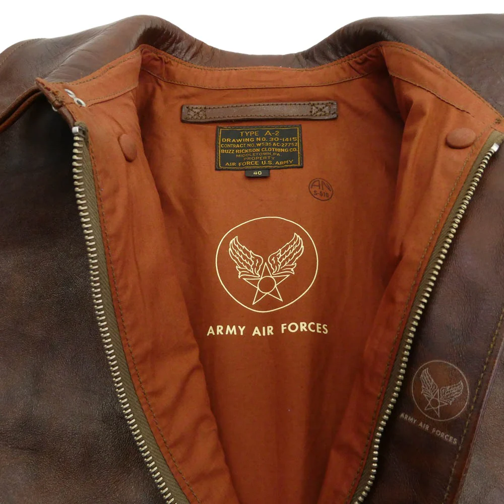 Buzz Rickson's バズリクソンズ BR80603 Type A-2 CONTRACT No. W535 AC27752 BUZZ RICKSON CLOTHING CO. ホースハイド フライト ジャケット ブラウン系 40【中古】 - Image 3