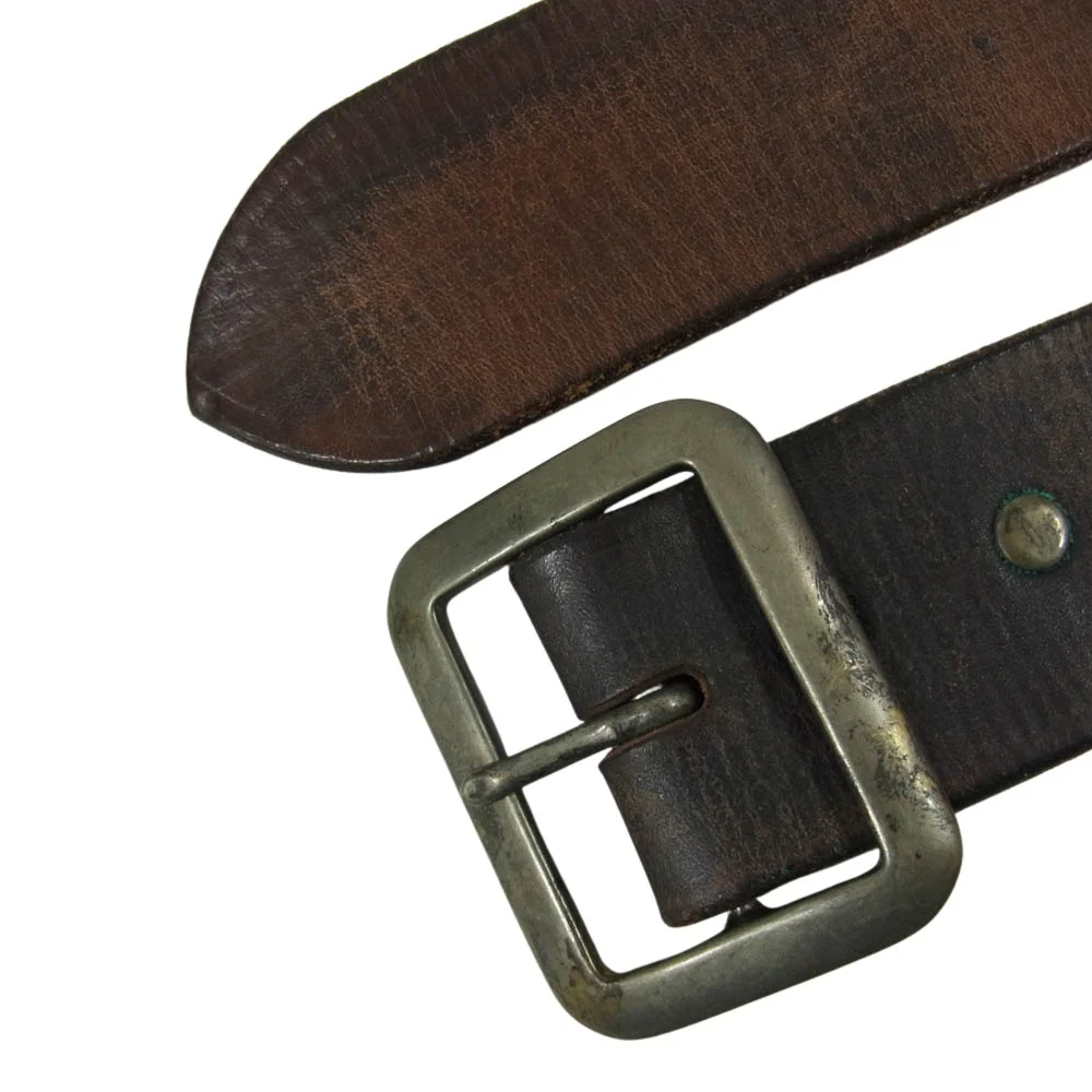 RRL ダブルアールエル ヴィンテージ加工 レザー スタッズ ベルト ブラウン系 34【中古】 - Image 3