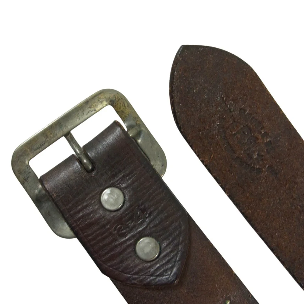 RRL ダブルアールエル ヴィンテージ加工 レザー スタッズ ベルト ブラウン系 34【中古】 - Image 4