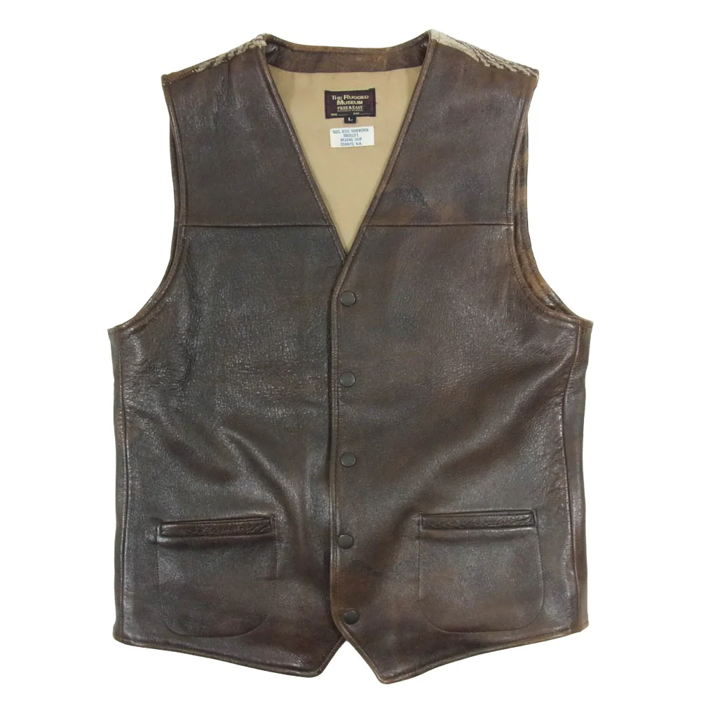 ラギッドミュージアム RM10F/W-BVT005 TRUJILLO'S トゥルフィリオス レザー ラグベスト ブラウン系 L【中古】