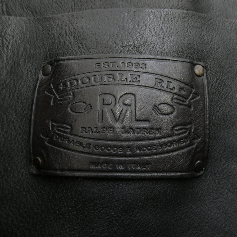 RRL ダブルアールエル イタリア製 ヴィンテージ加工 オールレザー トート バッグ ダークブラウン系【中古】 - Image 6