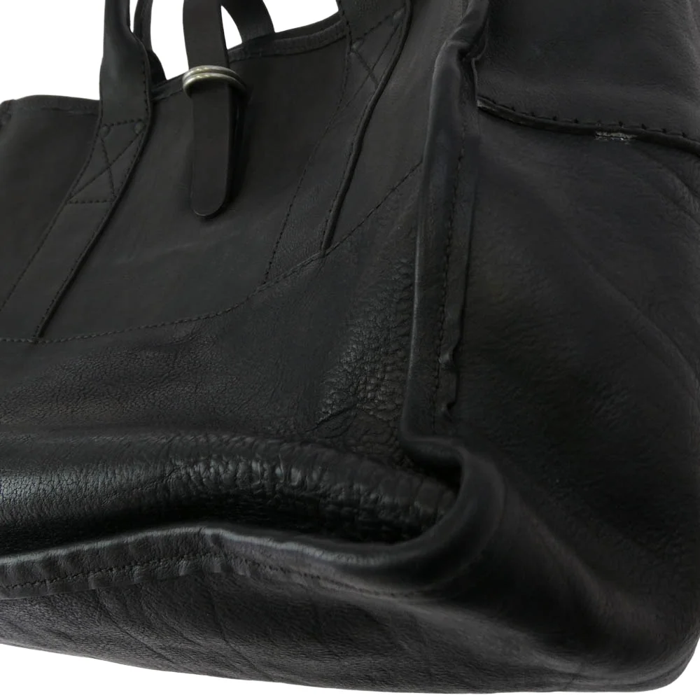 RRL ダブルアールエル イタリア製 ヴィンテージ加工 オールレザー トート バッグ ダークブラウン系【中古】 - Image 9