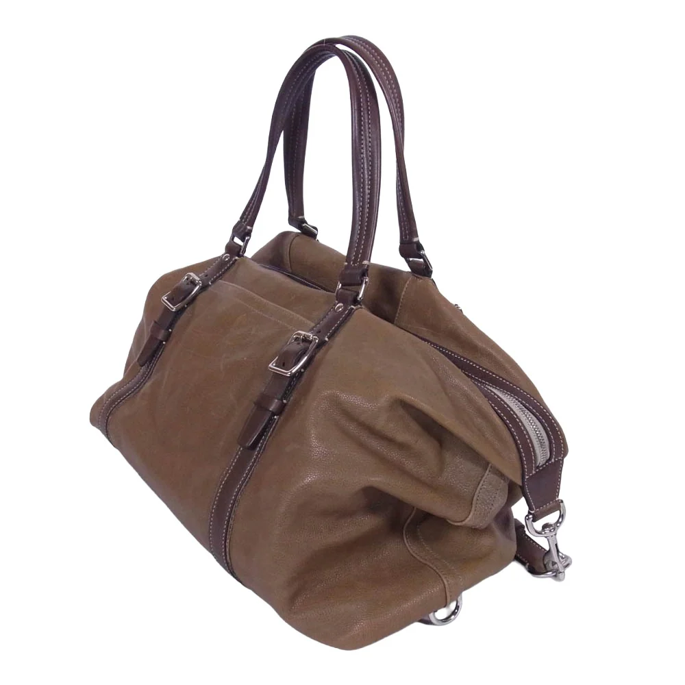 COACH コーチ 70388 Harrison Large Ziptop Satchel ハリソン ラージ ジップトップ サッチェル レザー ボストン バッグ ブラウン系【中古】 - Image 3