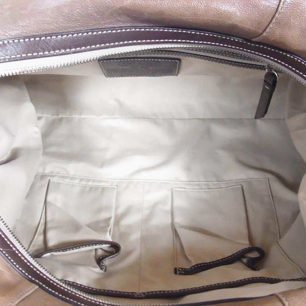 COACH コーチ 70388 Harrison Large Ziptop Satchel ハリソン ラージ ジップトップ サッチェル レザー ボストン バッグ ブラウン系【中古】 - Image 5