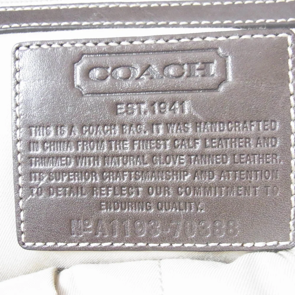COACH コーチ 70388 Harrison Large Ziptop Satchel ハリソン ラージ ジップトップ サッチェル レザー ボストン バッグ ブラウン系【中古】 - Image 6