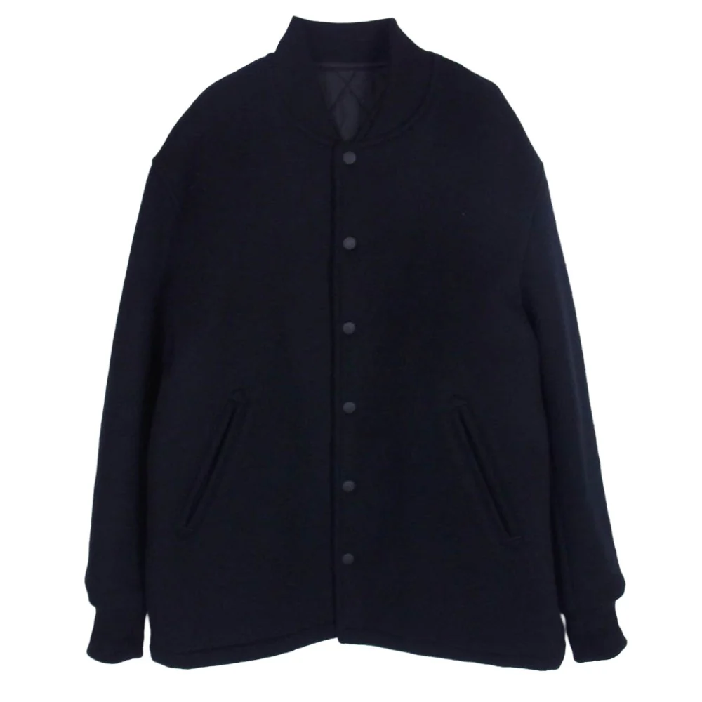 Ron Herman ロンハーマン 3420400113 Varsity Jacket バーシティ ジャケット ウール スタジャン ブラック系 S【中古】
