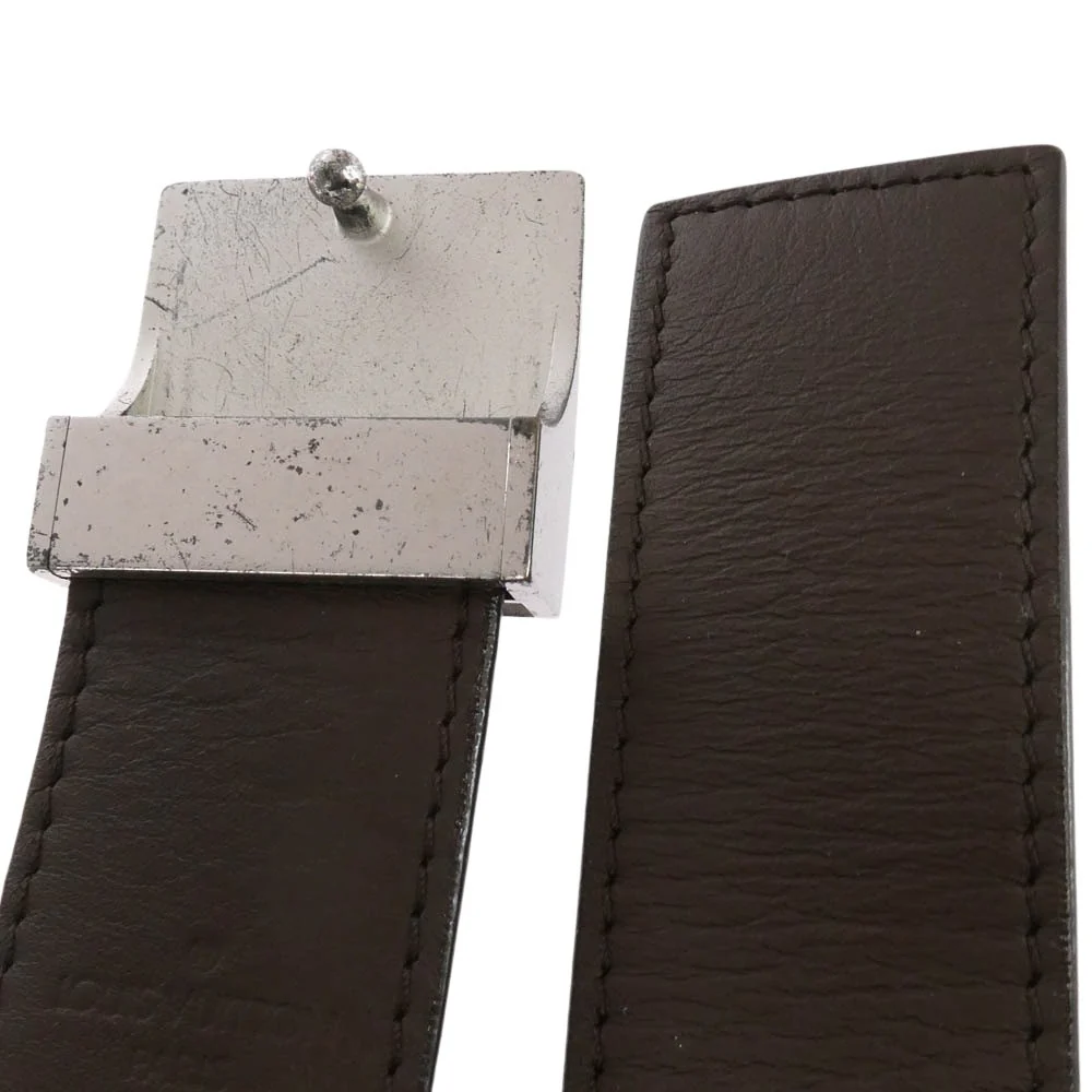 LOUIS VUITTON ルイ・ヴィトン M6803 ダミエ ロゴバックル サンチュール キャレ レザー ベルト ブラウン系【中古】 - Image 3