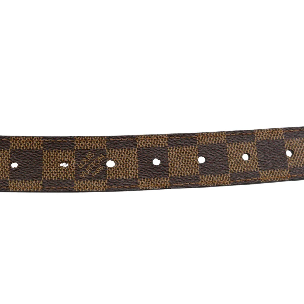 LOUIS VUITTON ルイ・ヴィトン M6803 ダミエ ロゴバックル サンチュール キャレ レザー ベルト ブラウン系【中古】 - Image 4