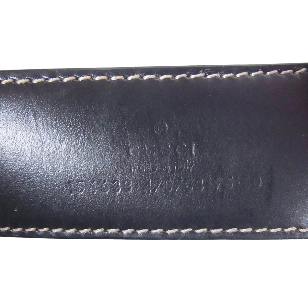 GUCCI グッチ GGスプリーム ロゴバックル レザー ベルト ブラウン系【中古】 - Image 4