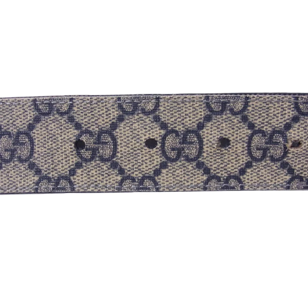 GUCCI グッチ GGスプリーム ロゴバックル レザー ベルト ブラウン系【中古】 - Image 5