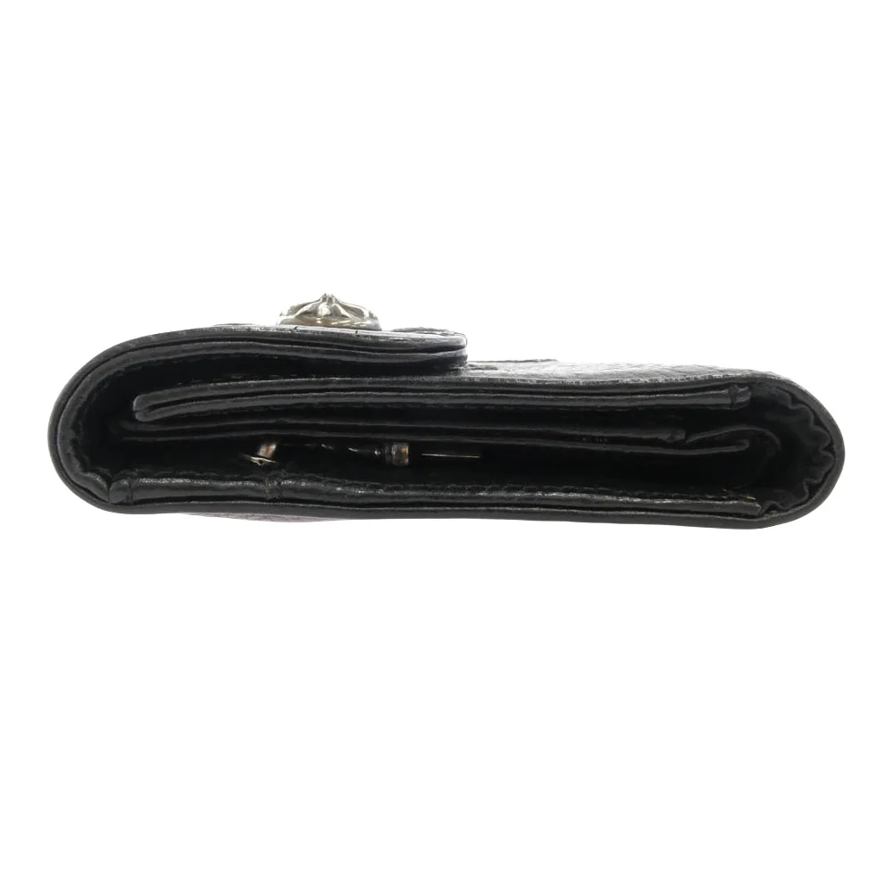 CHROME HEARTS クロムハーツ（原本無） CROSS PATCH WAVE WALLET セメタリークロスパッチ ウェーブ ウォレット 長財布 ブラック系【中古】 - Image 3
