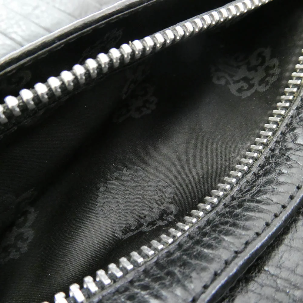 CHROME HEARTS クロムハーツ（原本無） CROSS PATCH WAVE WALLET セメタリークロスパッチ ウェーブ ウォレット 長財布 ブラック系【中古】 - Image 6