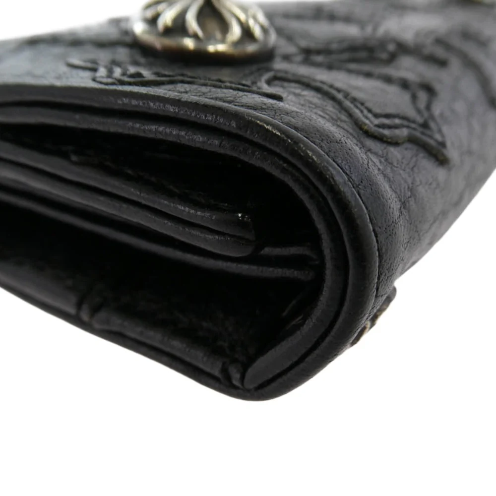 CHROME HEARTS クロムハーツ（原本無） CROSS PATCH WAVE WALLET セメタリークロスパッチ ウェーブ ウォレット 長財布 ブラック系【中古】 - Image 7