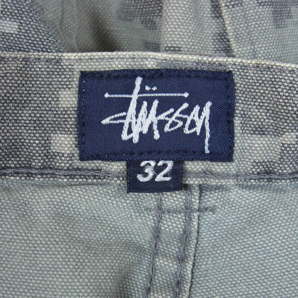 STUSSY ステューシー 90s STUSSY OUTDOOR デジタルカモ カーゴ ミリタリー パンツ グレー系 32【中古】 - Image 3