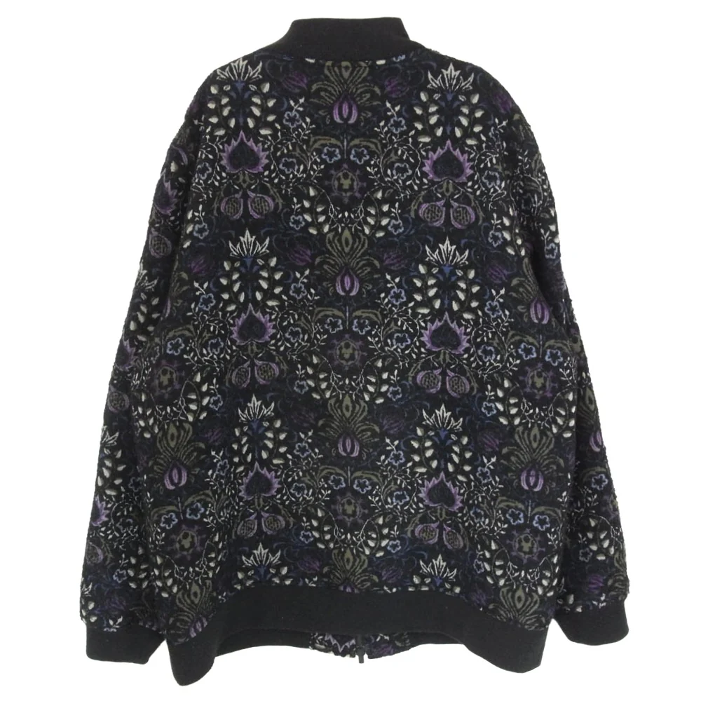 Needles ニードルス 21AW J0118 B.B.JACKET GOBELIN ジャガード ジップアップ ゴブラン織り ペイズリー ベースボール ジャケット ブルゾン ブラック系 M【中古】 - Image 2