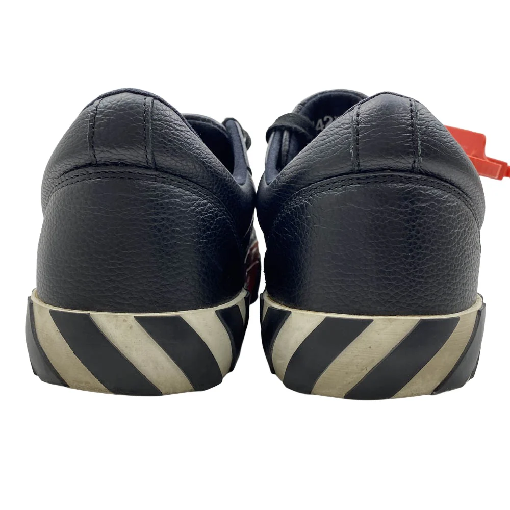 OFF-WHITE オフホワイト 19AW OMIA085F19D680011001 LOW VULCANIZED Black Leather タグ付き バルカナイズド アローロゴワッペン ローカット スニーカー シューズ ブラック系 42【中古】 - Image 3