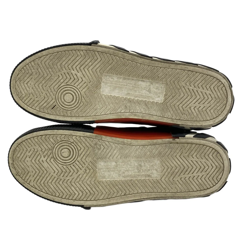 OFF-WHITE オフホワイト 19AW OMIA085F19D680011001 LOW VULCANIZED Black Leather タグ付き バルカナイズド アローロゴワッペン ローカット スニーカー シューズ ブラック系 42【中古】 - Image 6