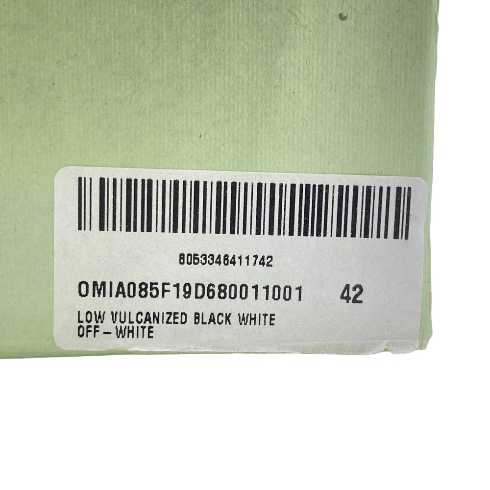 OFF-WHITE オフホワイト 19AW OMIA085F19D680011001 LOW VULCANIZED Black Leather タグ付き バルカナイズド アローロゴワッペン ローカット スニーカー シューズ ブラック系 42【中古】 - Image 7