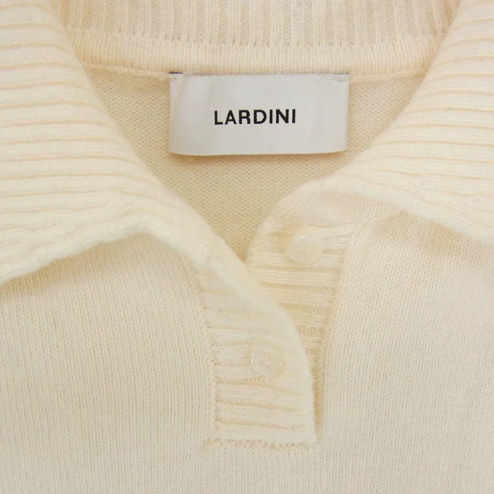 LARDINI ラルディーニ ウール 半袖 ニット ポロシャツ オフホワイト系 S【中古】 - Image 3