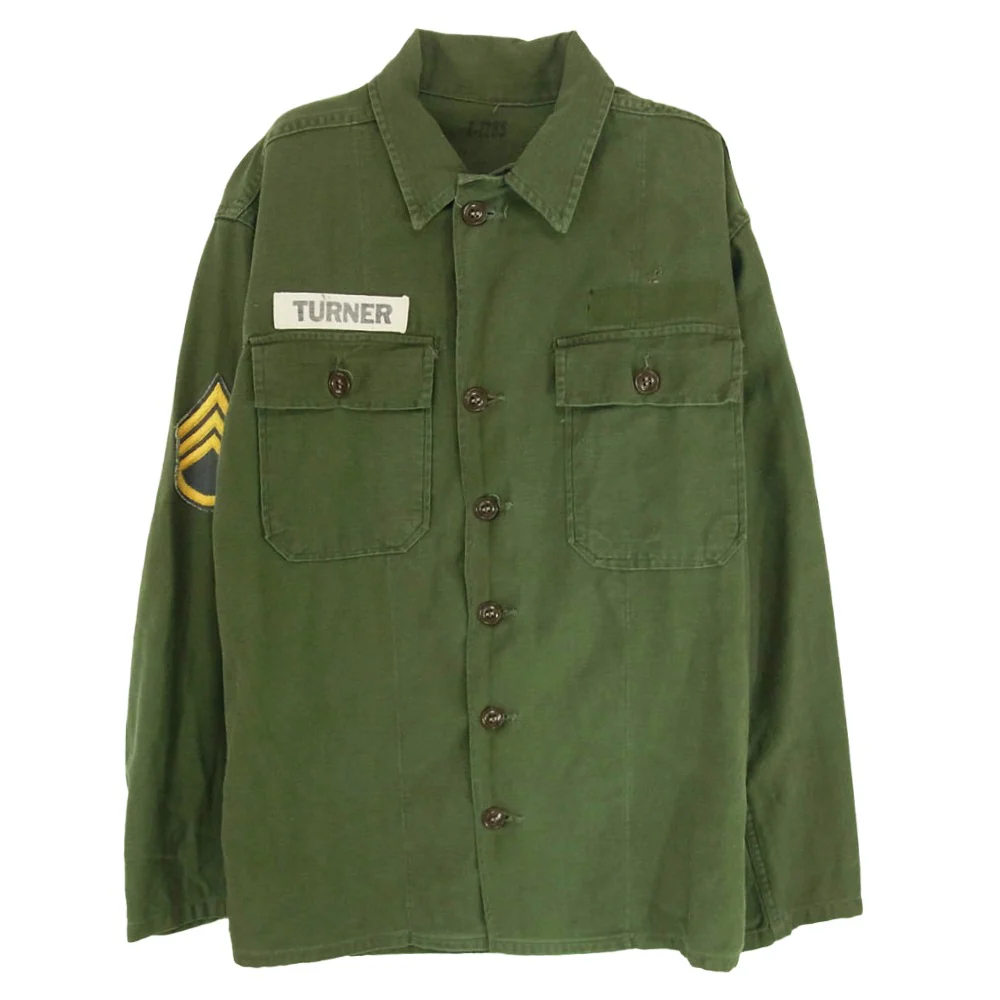 ヴィンテージ 60s U.S.ARMY 米軍 ファティーグ シャツ カーキ系 サイズ表記無【中古】