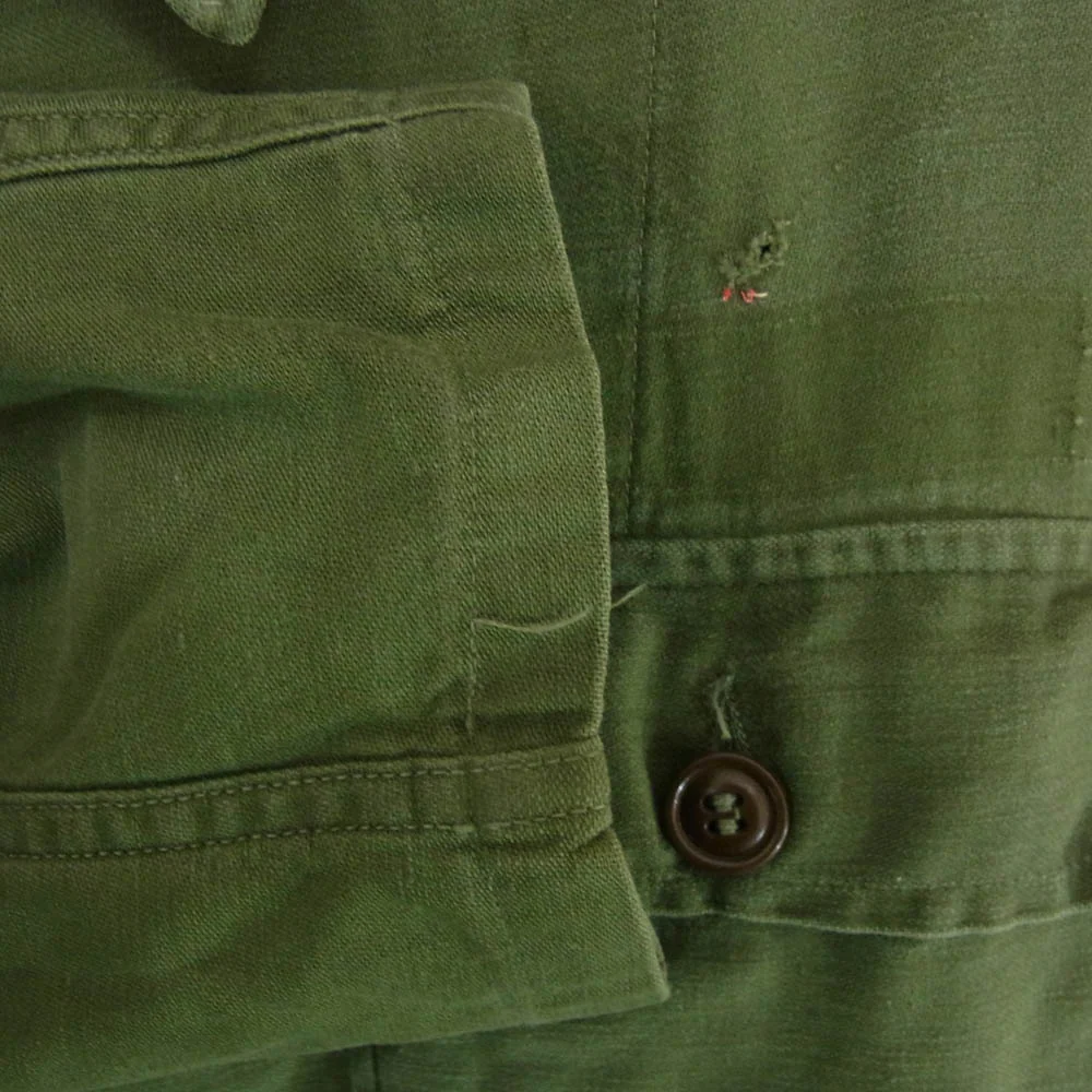 ヴィンテージ 60s U.S.ARMY 米軍 ファティーグ シャツ カーキ系 サイズ表記無【中古】 - Image 4