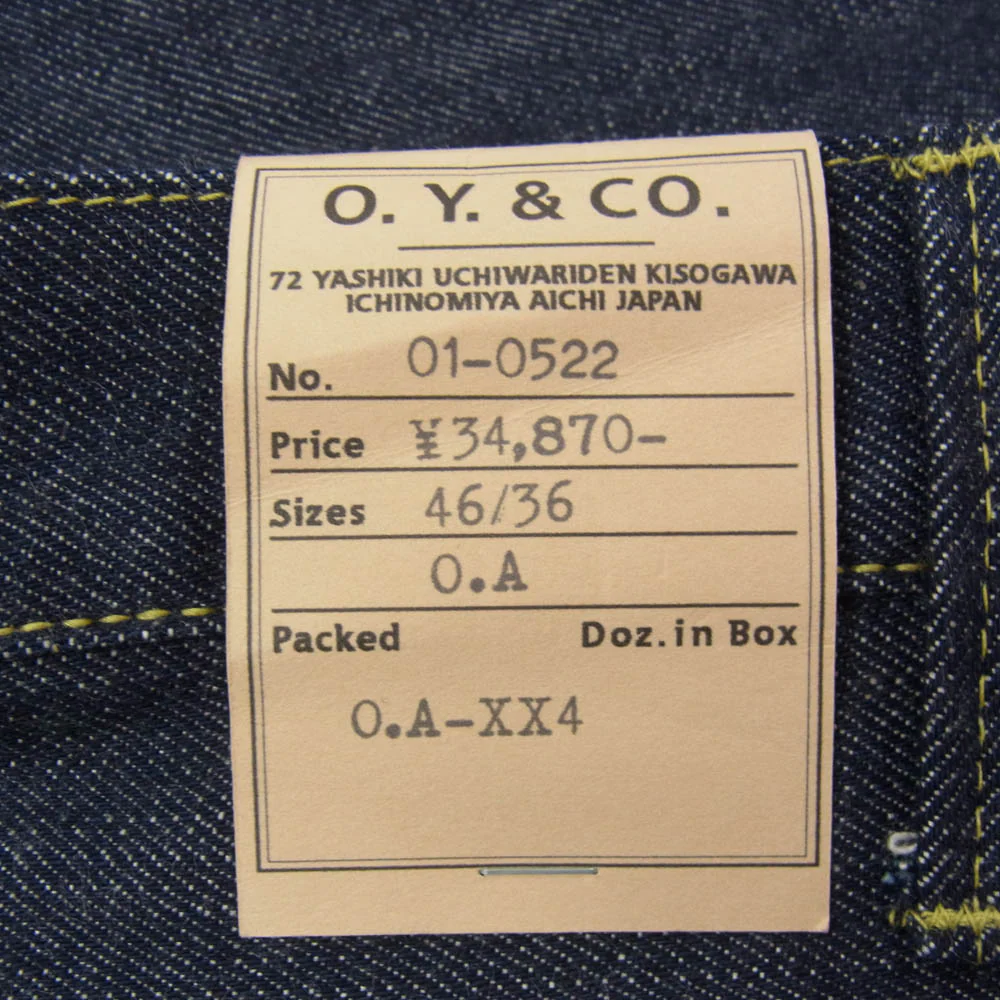 大江洋服店 OA-01-0522 OA01XX デニム パンツ インディゴブルー系 46【極上美品】【中古】 - Image 4