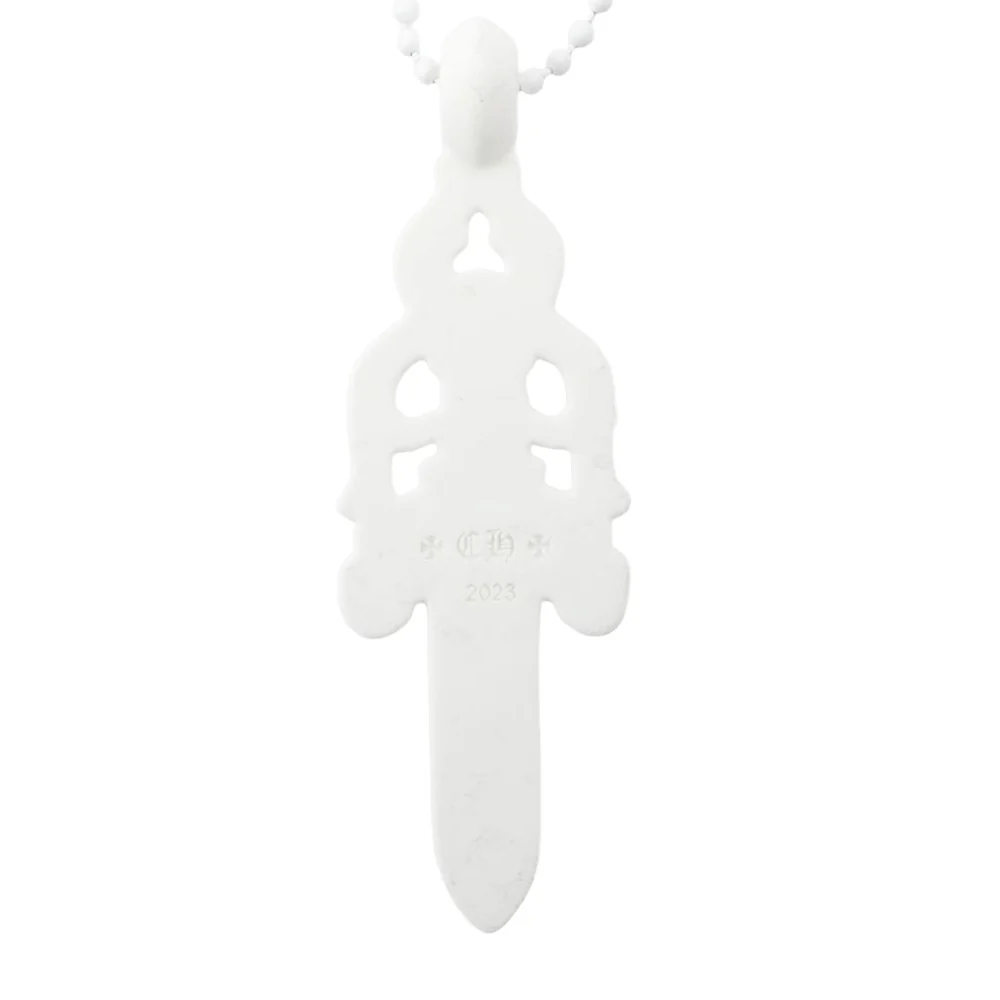 CHROME HEARTS クロムハーツ（原本無） RUBBER LARGE DAGGER ラバー ラージ ダガー シリコンラバー ネックレス ホワイト系【中古】 - Image 3